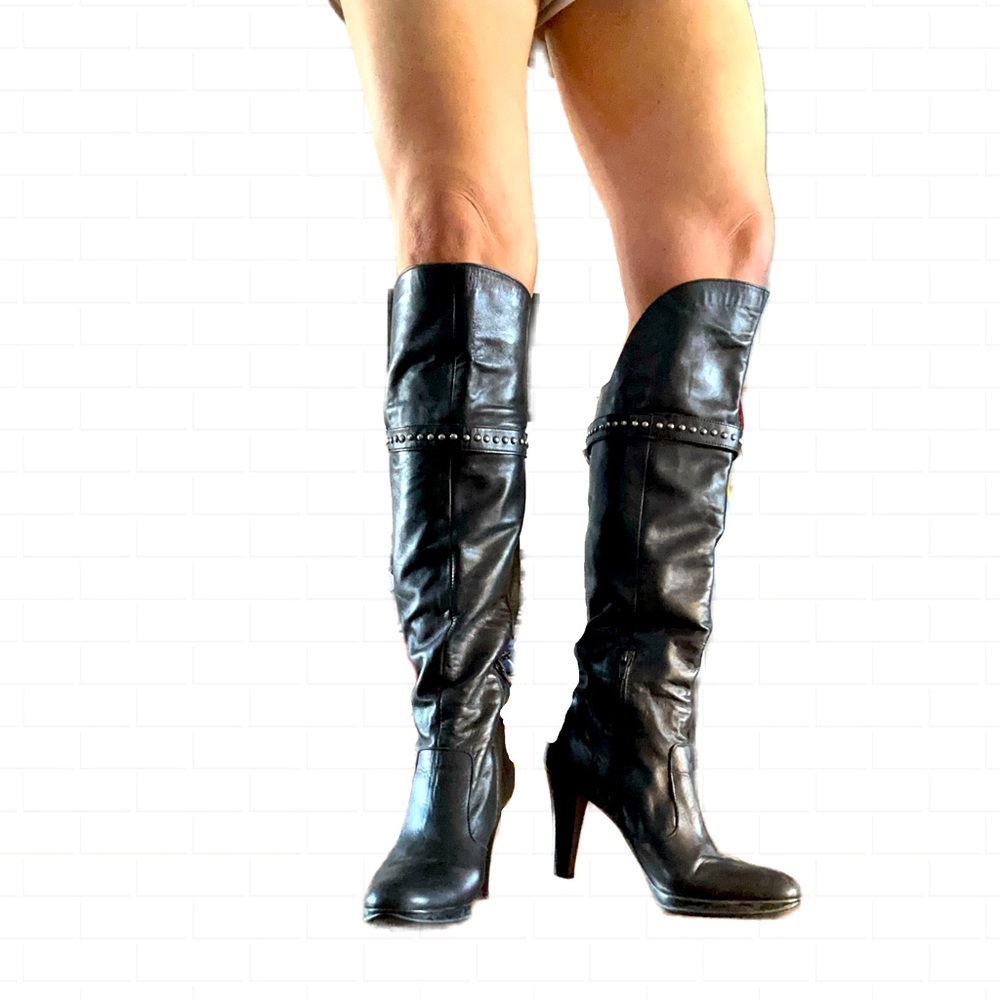 Stuart Weitzman *GENUINE LEATHER* knee-high vintage heeled boots